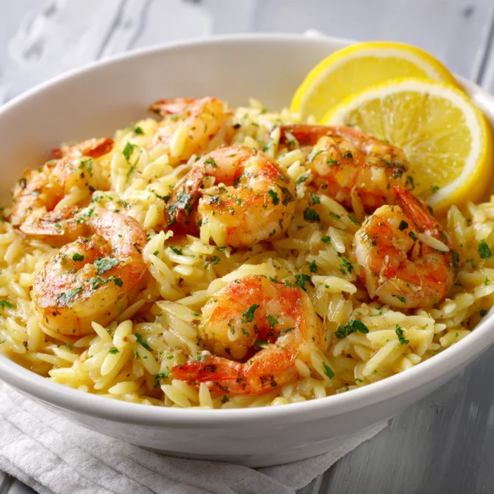 Shrimp Orzo Lemon Garlic Sauce