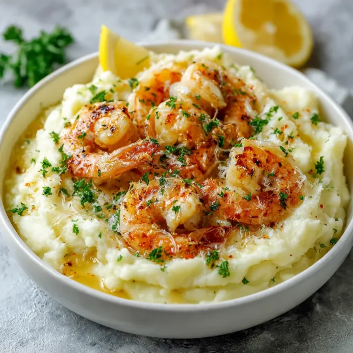 Creamy Garlic Shrimp Mashed Potatoes