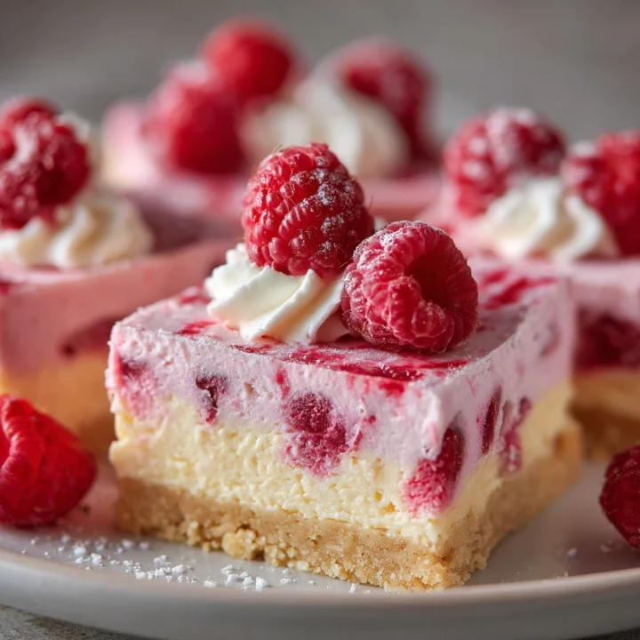 No Bake Raspberry Cheesecake Bars