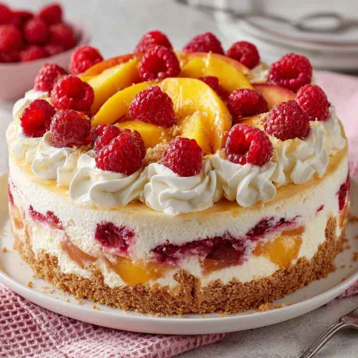 Peach Raspberry Cheesecake Delight Recipe