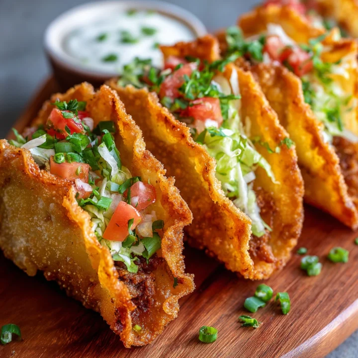 Crispy Chicken Wonton Tacos Recipe