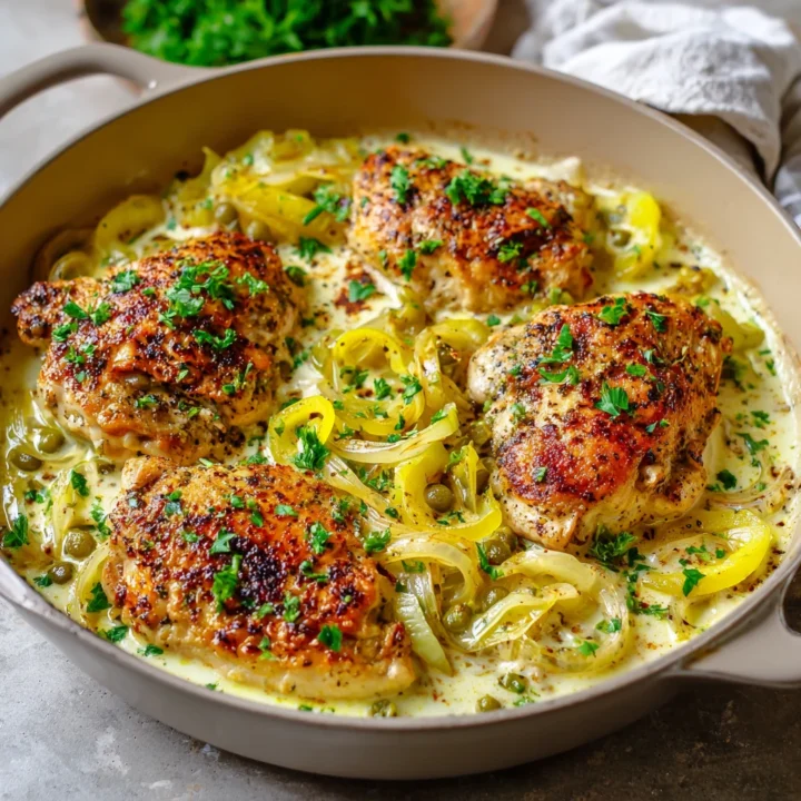 Creamy Pepperoncini Chicken Skillet Recipe
