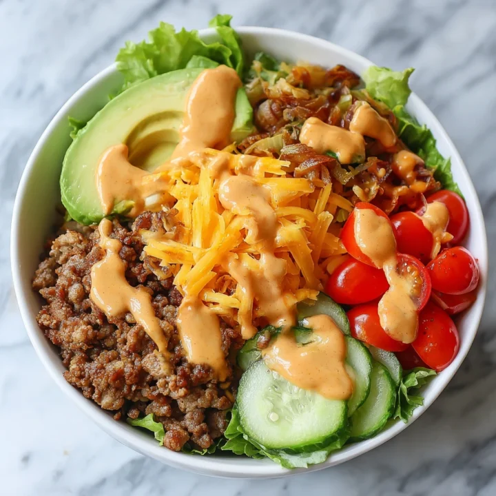 Loaded Burger Bowls Special Sauce