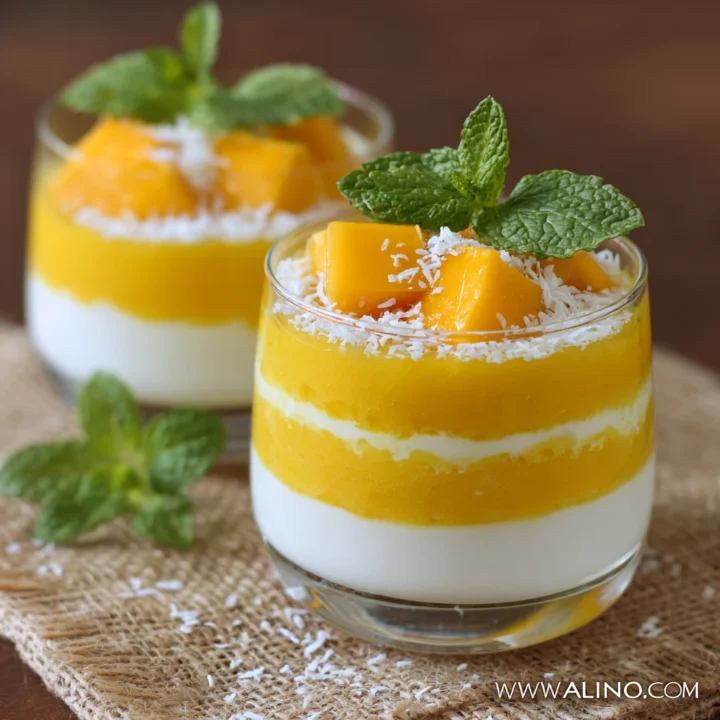 Layered Mango Coconut Summer Dessert