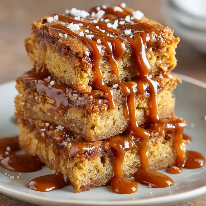Coffee Caramel Blondies Dessert Recipe
