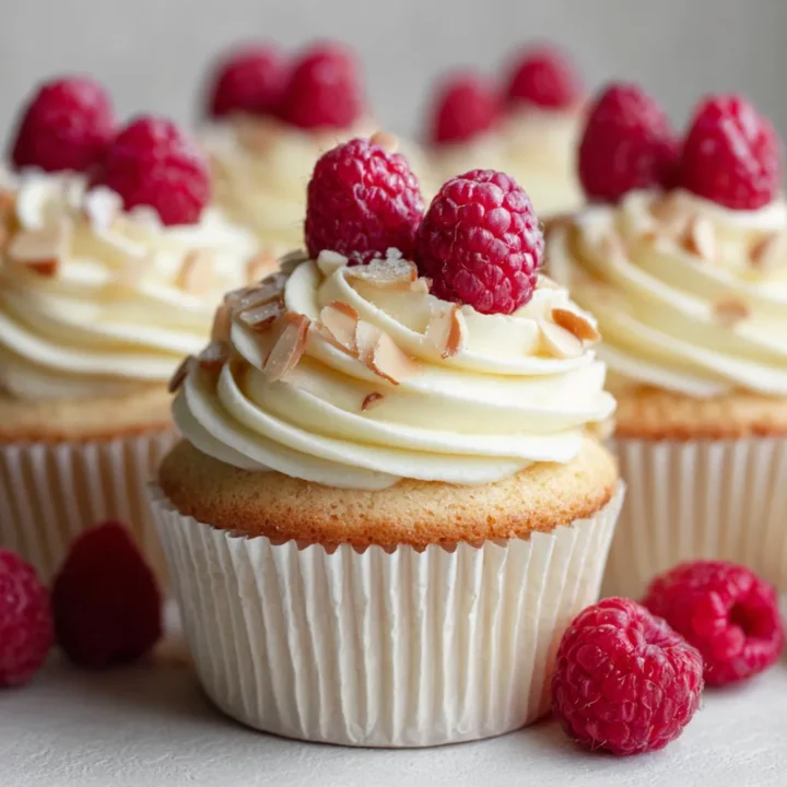 Almond Wedding Cupcakes with Raspberry Filling Recipe