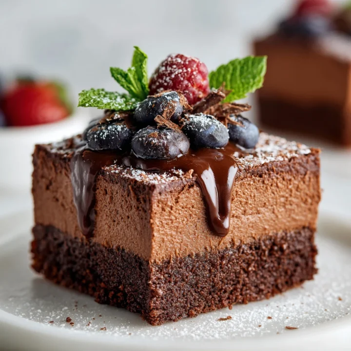 Fudgy Chocolate Mousse Brownies Recipe