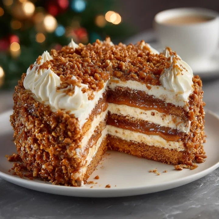 Sweet Toffee Crunch Holiday Cake