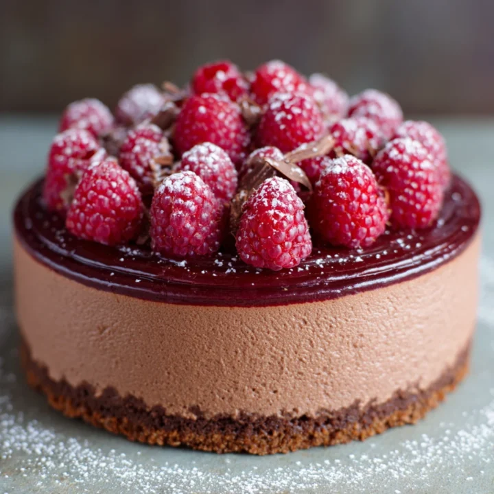 Heavenly Raspberry Chocolate Mousse Cake