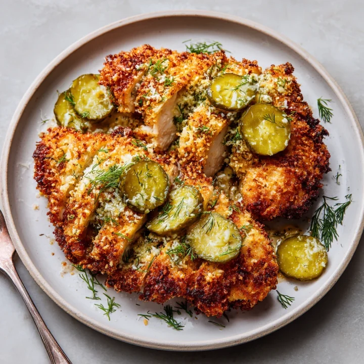 Crispy Dill Pickle Parmesan Chicken