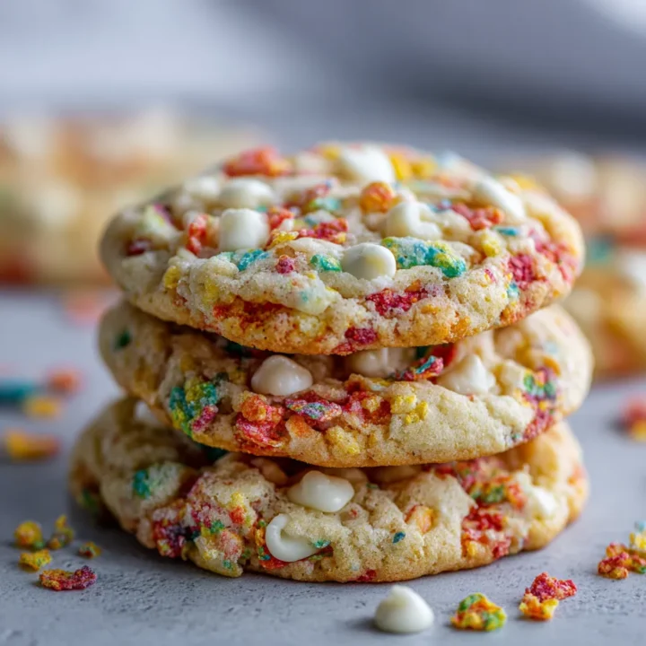 Fruity Pebbles White Chocolate Cookies