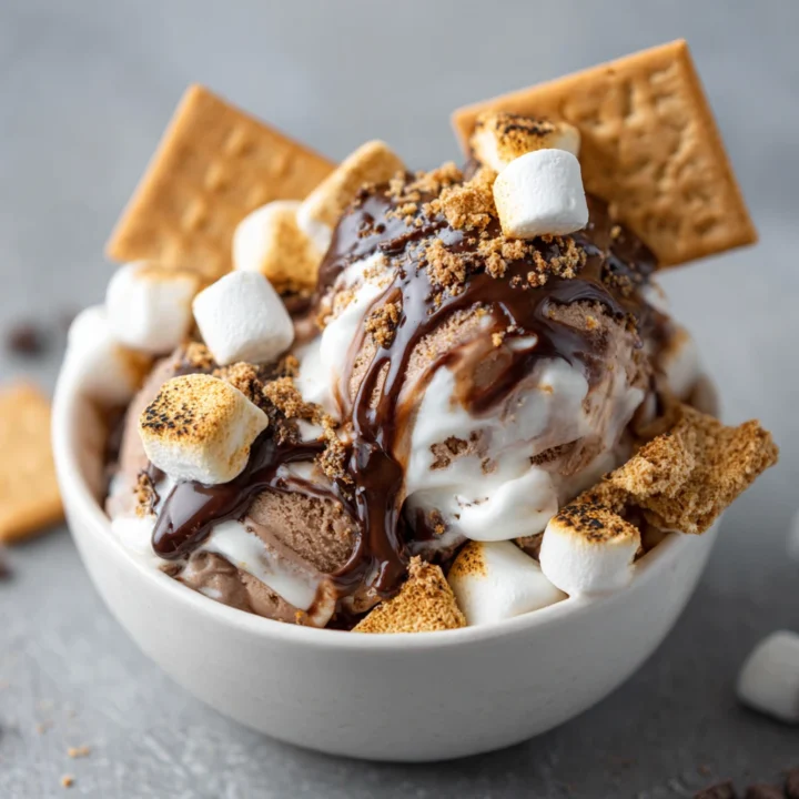 Marshmallow Chocolate S'mores Ice Cream