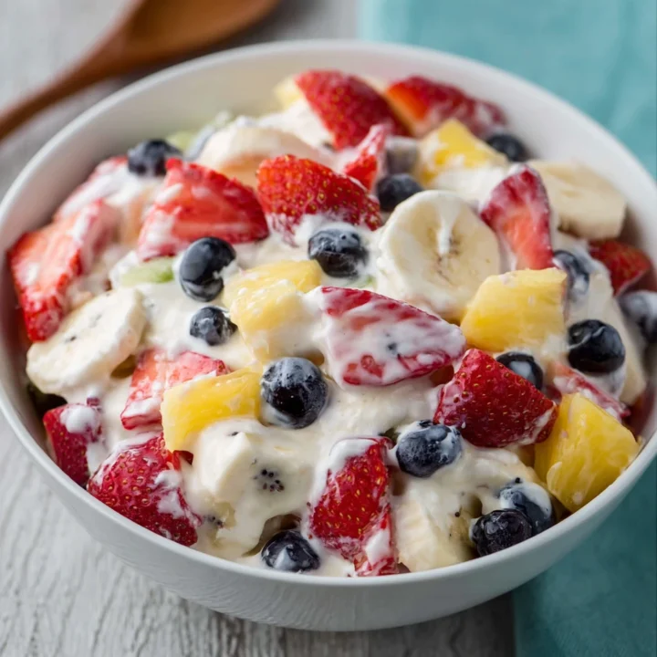 No Bake Creamy Fruit Salad
