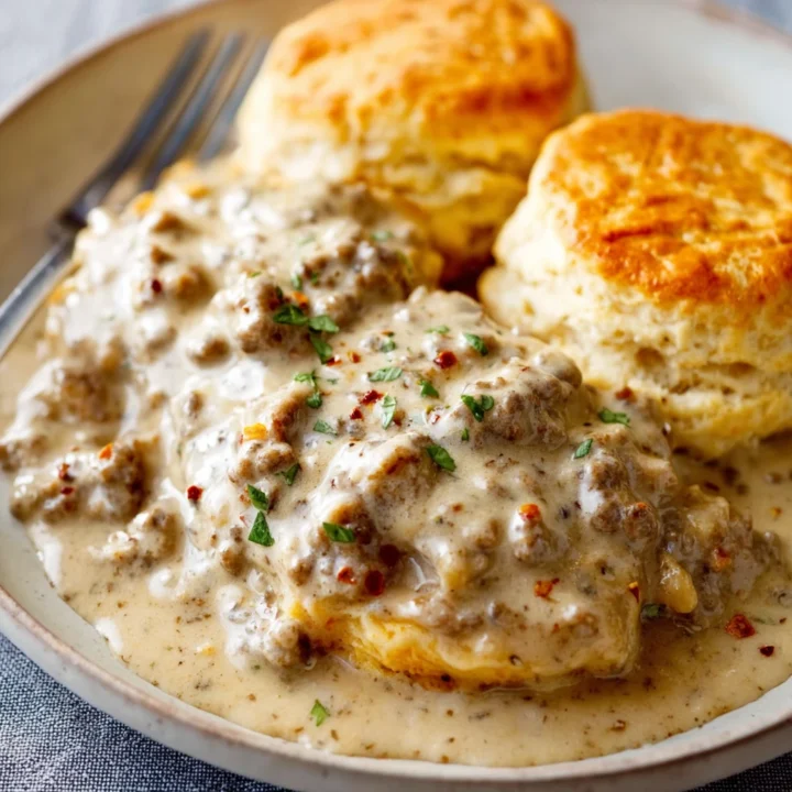 Southern Sausage Gravy and Biscuits