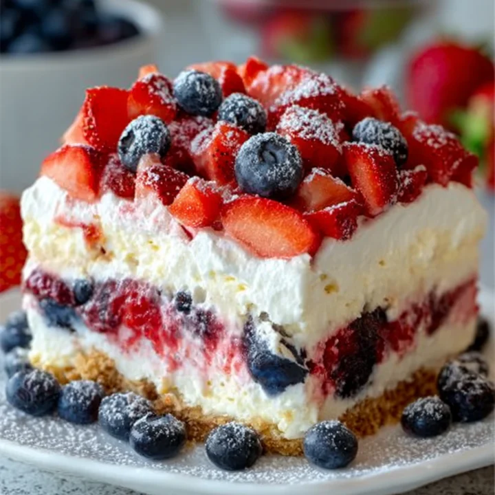 Strawberry Blueberry Dessert Lasagna Recipe