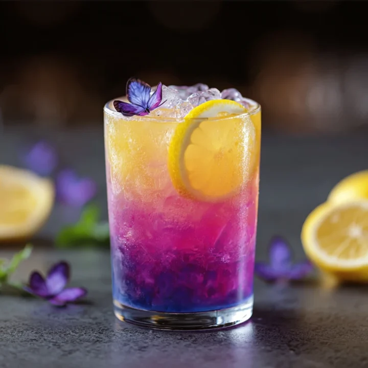 Honey Lemon Butterfly Fizz Drink